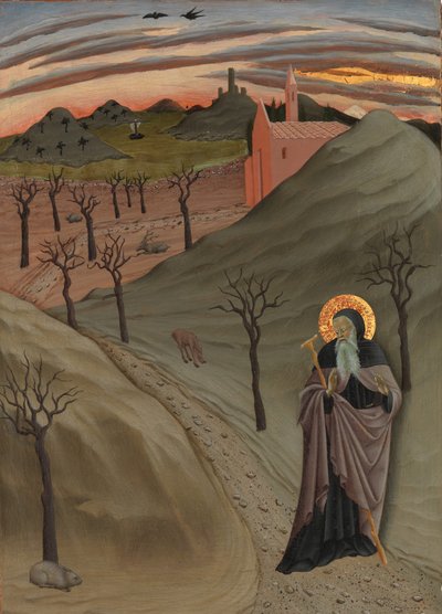 Saint Anthony the Abbed in the Wilderness, ca. 1435. av Master of the Osservanza