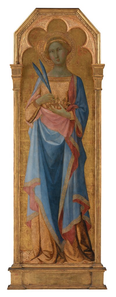 St. Corona, ca.1350 (tempera på panel, gullslipt)rnrnr 155 x 48 av Master of the Palazzo Venezia Madonna