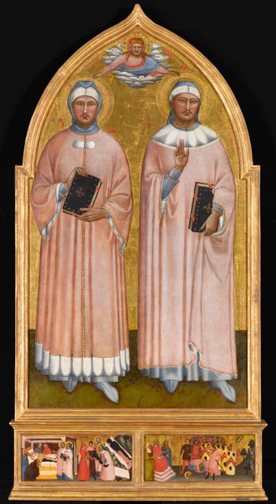 St. Cosmas og St. Damian, ca. 1370-1375 (tempera og bladgull på panel) av Master of the Rinuccini Chapel
