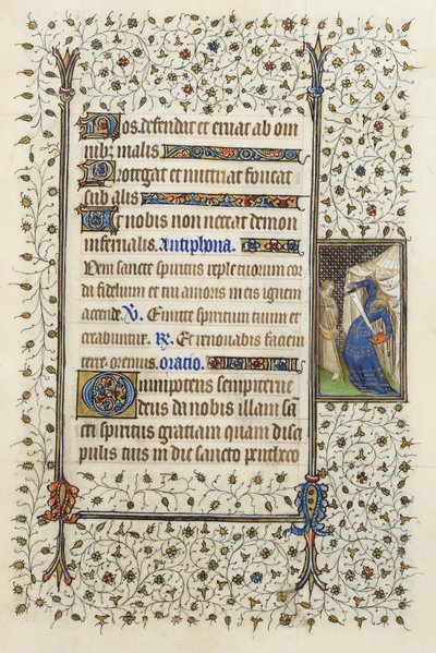 Ms 62 f.132r Personification of Necromancy som knivstikker en bok, fra 