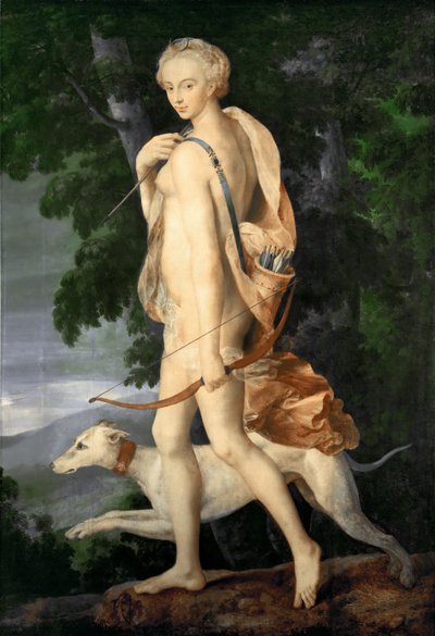 Jegerinnen Diana av Master of the School of Fontainebleau
