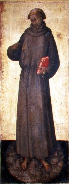 St. Francis (tempera på panel) av Master of the Straus Madonna