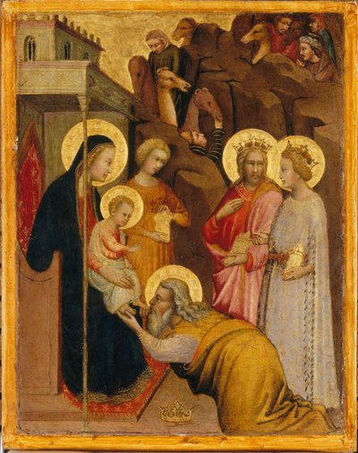 De vise menns tilbedelse, ca. 1400–1410 (eggetempera og gull på trepanel) av Master of the Straus Madonna