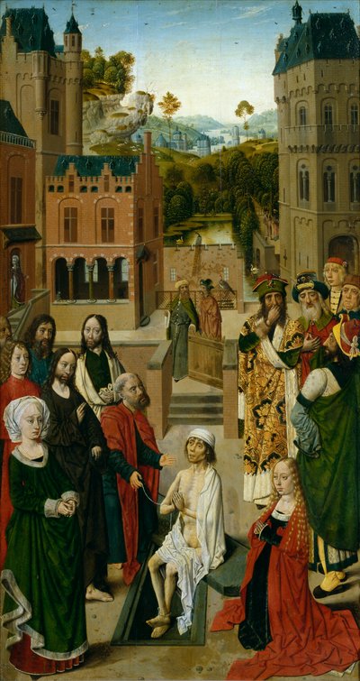 Raising of Lazarus (tempera på panel) av Master of the Tiburtine Sibyl