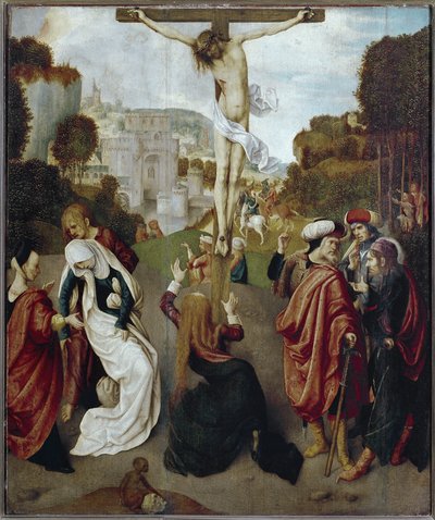 Korsfestelse (olje på tre, ca. 1483-1498) av Master of the Virgo Inter Virgines