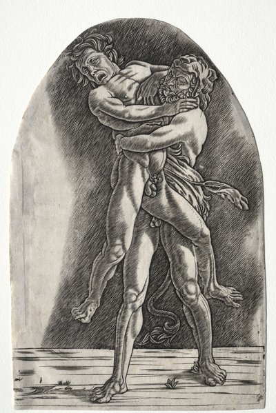 Hercules og Antaeus, ca. 1510. av Master of the Year 1515