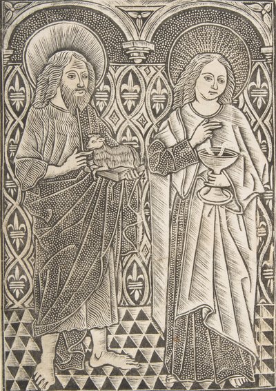 Døperen Johannes og evangelisten Johannes, 1400-tallet. av Master with the Cologne Arms