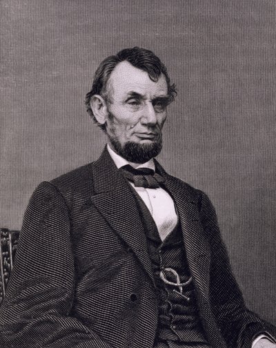 Abraham Lincoln, gravert fra et fotografi av William G. Jackman (gravering) av Mathew (after) Brady