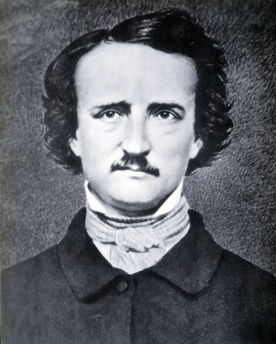 Portrett av den amerikanske forfatteren Edgar Allan Poe (1809 - 1849) fotografi av Brady på 1800-tallet. av Mathew B. Brady