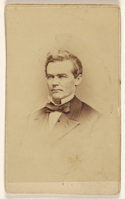 Uidentifisert mann, trykt i vignettestil av Mathew B. Brady