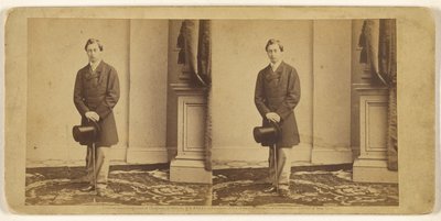 [Uidentifisert ung mann stående med flosshatt og spaserstokk] av Mathew B. Brady