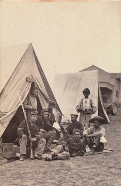 [Leirscene med soldater fra den 22. New York State Militia, Harper's Ferry, Virginia], 1862. av Mathew Brady