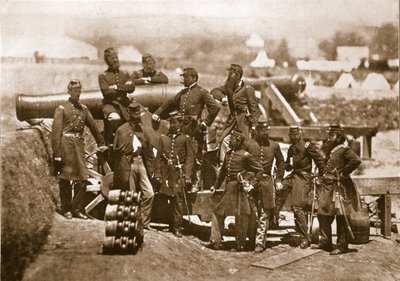 General Corcoran (helt til venstre) og offiserer for de 69. New York Volunteers, 1861-65 av Mathew B. Brady