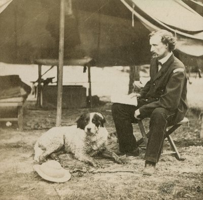 General Custer (1839-76) ved hans hovedkvarter, ca. 1864 av Mathew B. Brady