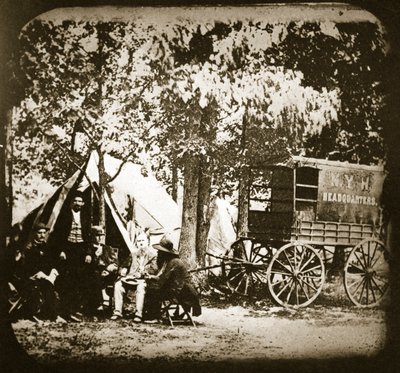 Hovedkvarteret til New York Herald i feltet ved Culpeper Court House, 1863 av Mathew B. Brady