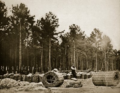 Å lage gabioner foran Petersburg, 1861-65 av Mathew B. Brady