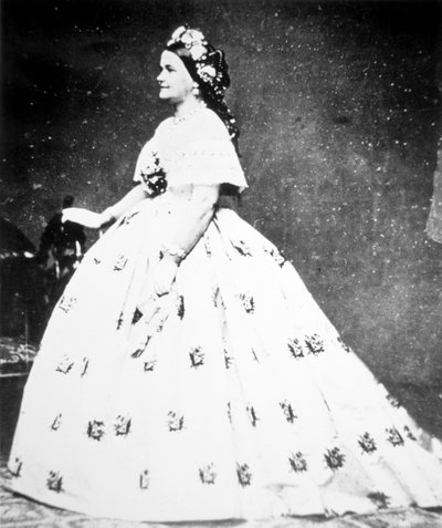 Mary Lincoln (1818-82) 1861 (s/hvitt-bilde) av Mathew Brady