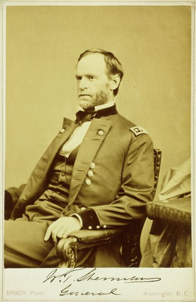 Portrettfotografi av William Tecumseh Sherman av Mathew B. Brady