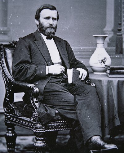 Ulysses Simpson Grant (1822-85) (s/hvitt-bilde) av Mathew Brady