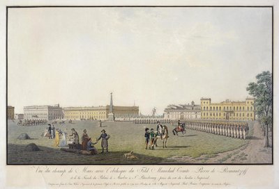 Utsikt over Marsmarken og Marmorpalasset i St. Petersburg, 1804 av Mathias Gabriel Lory