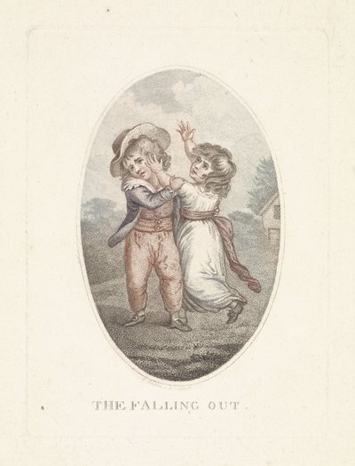 Gutt og jente erter hverandre The Falling Out (tittel på objekt) av Mathias de Sallieth