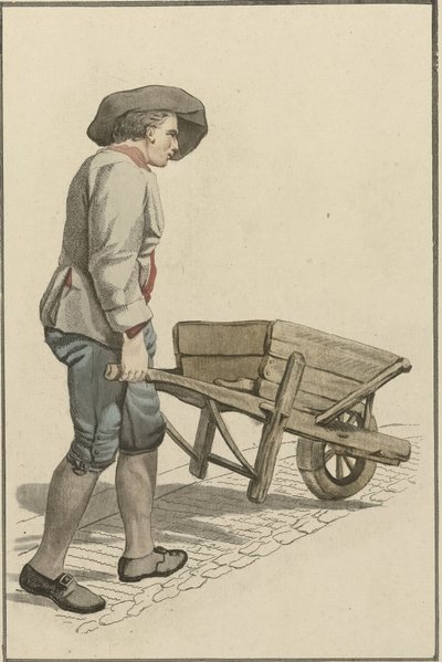 Mann med trillebår av Mathias de Sallieth