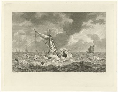 Strender ved kaien til skipper Klaas Ringels nær Texel, 1778 av Mathias de Sallieth