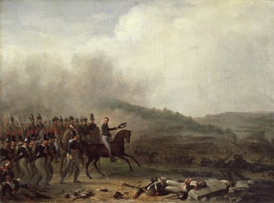 Willem Frederik (1772-1843) Prins av Orange i slaget ved Quatre Bras av Mathieu Ignace van Bree