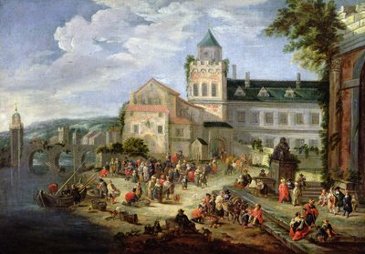 Marked ved bredden av en elv av Mathys Schoevaerdts
