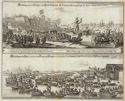 Folkemengder samles for kongelige i Storbritannia i 1662 av Mattaus the Younger Merian