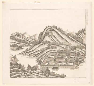 Utsikt over en del av det keiserlige sommerpalasset i Chengde (Jehol) i Kina av Matteo Ripa