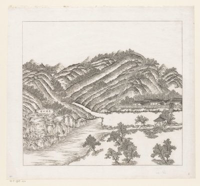 Utsikt over en del av det keiserlige sommerpalasset i Chengde (Jehol) i Kina av Matteo Ripa