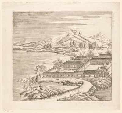 Utsikt over en del av det keiserlige sommerpalasset i Chengde (Jehol) i Kina av Matteo Ripa