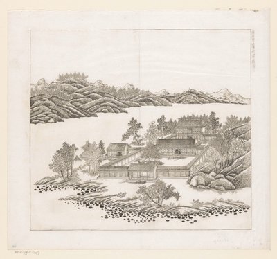 Utsikt over en del av det keiserlige sommerpalasset i Chengde (Jehol) i Kina av Matteo Ripa