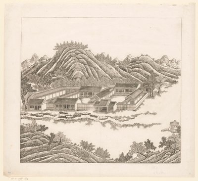 Utsikt over en del av det keiserlige sommerpalasset i Chengde (Jehol) i Kina av Matteo Ripa