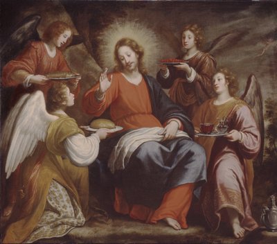 Engler som tjener Kristus i villmarken av Matteo Rosselli