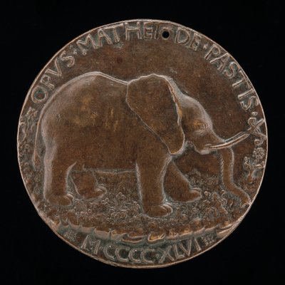 The Malatesta Elephant in a Meadow [revers], 1446. av Matteo di Andrea de Pasti