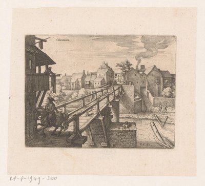 Utsikt over Charenton-le-Pont Charanton (tittel på objekt) Syv franske landskap og bylandskap (serietittel) av Matthäus Merian (I)