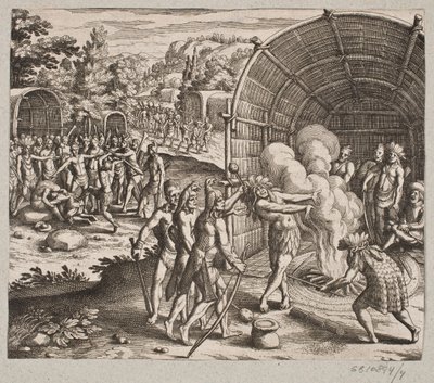 I kong Pamukes residens begynte de denne seremonien av Matthäus Merian d.Æ.