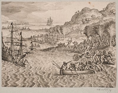 Om nederlendernes landgang på den bunnløse øya av Matthäus Merian d.Æ.