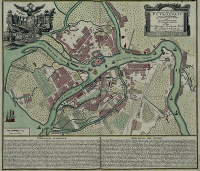 Kart over Petersburg, 1744 av Matthaeus Seutter