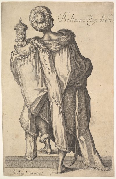 Balthasar, etter figur i The Adoration of the Magi av Jacques Bellange, ca. 1610-50. av Matthaus Merian