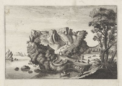Antropomorfisk landskap i form av en manns hode av Matthaus the Elder (after) Merian