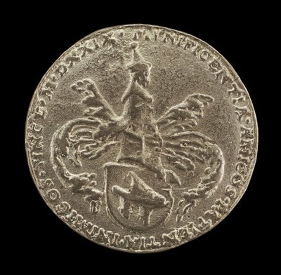 Shield of Arms, Crest and Mantling [revers], 1529. av Matthes Gebel