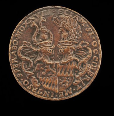 Skjold med skjold og våpen [revers], 1528. av Matthes Gebel