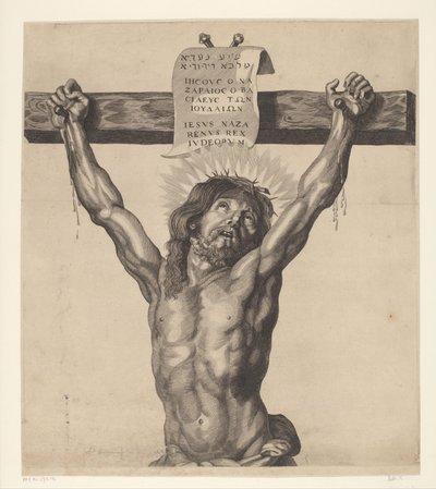 Kristus på korset Serie av Ecce Homo, Kristus korsfestet, Jomfru Maria og evangelisten Johannes (serietittel) av Mattheus Borrekens