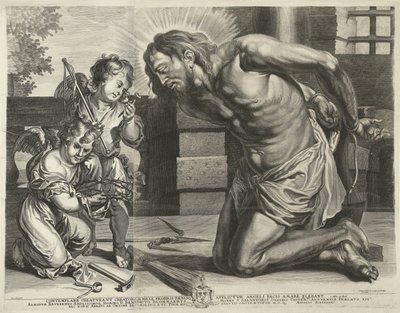 Kristus kneler foran Arma Christi av Mattheus Borrekens