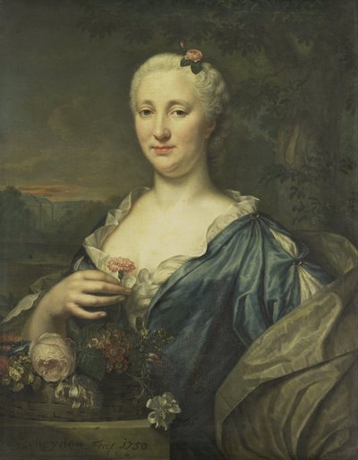 Portrett av Agnes Margaretha Albinus, kone til Coenraad van Heemskerck av Mattheus Verheyden