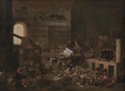 En alkymist i sitt laboratorium av Mattheus van Helmont