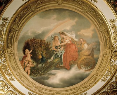 Juno i vognen hennes fulgt av to påfugler, Ceiling of the Elizabeth Saloon av Matthew Cotes Wyatt